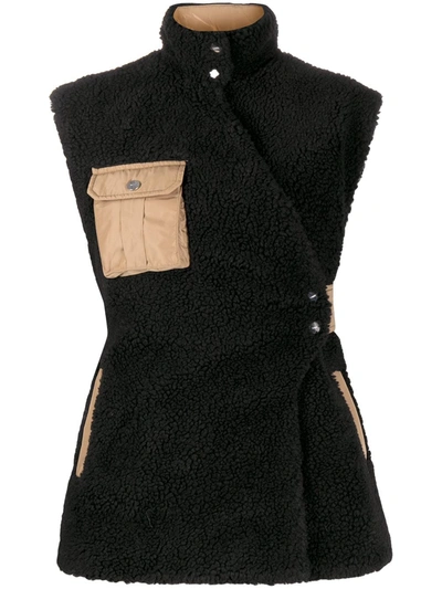 Ganni Multi-pocket Wrap Vest In Black