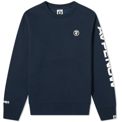 Aape By A Bathing Ape Aape Logo Arm Crew Sweat In Blue