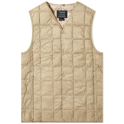 Taion V-neck Down Vest In Brown