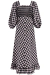 GANNI MIDI CHECKERED DRESS