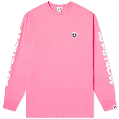 Aape By A Bathing Ape Aape Long Sleeve Logo Arm Tee In Pink