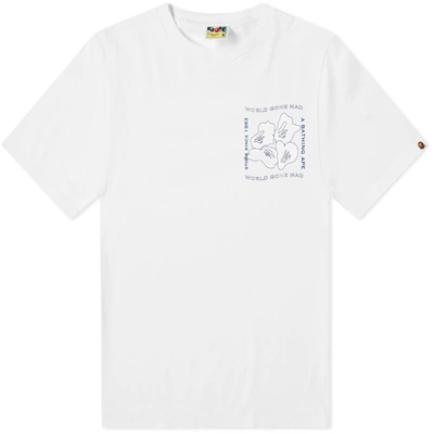 A Bathing Ape Ink Print Relaxed Tee In White