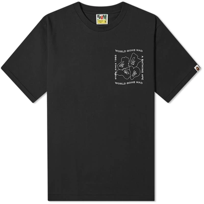A Bathing Ape Ink Print Relaxed Tee In Black