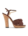 CHARLOTTE OLYMPIA CHARLOTTE OLYMPIA WOMAN SANDALS BROWN SIZE 8.5 TEXTILE FIBERS,11955989TE 13