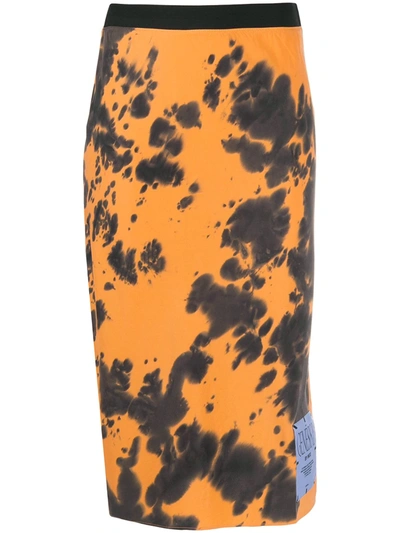 Mcq By Alexander Mcqueen Genesis Patch Tie-dye Skirt In Orange