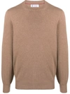 Brunello Cucinelli Knitted Cashmere Jumper In Brown