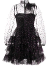 RED VALENTINO GLITTER POLKA DOT TULLE DRESS