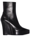 ANN DEMEULEMEESTER 125MM WEDGE ANKLE BOOTS