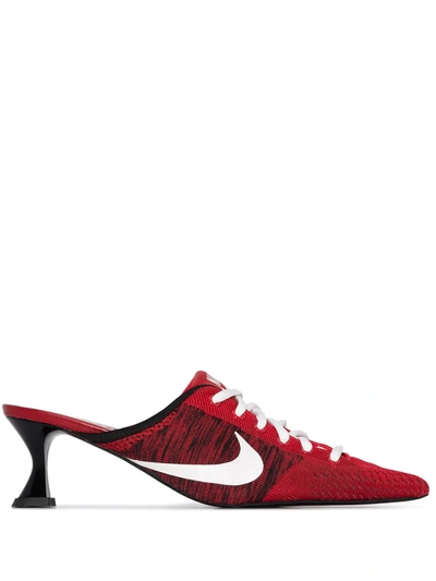 Ancuta Sarca X Nike Logo针织低跟穆勒鞋 In Red