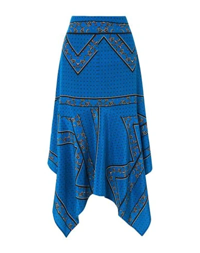 Ganni Midi Skirts In Bright Blue