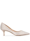 Badgley Mischka Frenchie Embellished Pumps In Silver