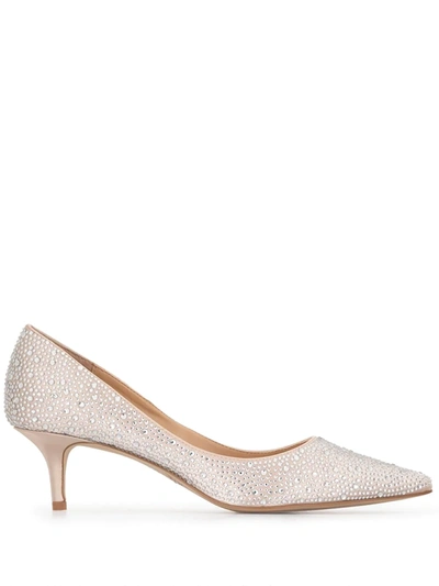 Badgley Mischka Frenchie Embellished Pumps In Silver