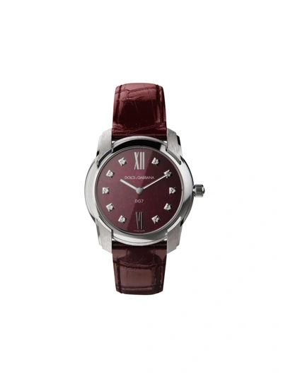 Dolce & Gabbana Dg7 40mm Watch In Burgundy