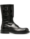 DOLCE & GABBANA BUCKLE-DETAIL COMBAT BOOTS