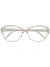 Saint Laurent Sl411 Round-frame Glasses In White