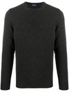 Drumohr Rib-trimmed Cashmere Jumper In Grey