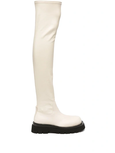 Bottega Veneta Knee-high Bv Lug Boots In Wax & Wax