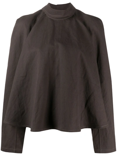 Lemaire Backwards Shirt In Brown