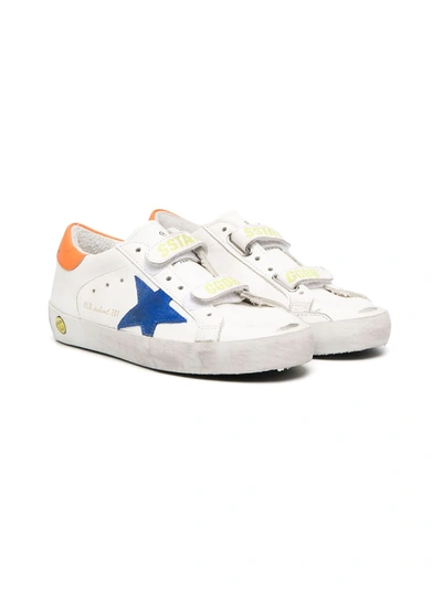 Golden Goose Babies' Old School Touch-strap Sneakers In White