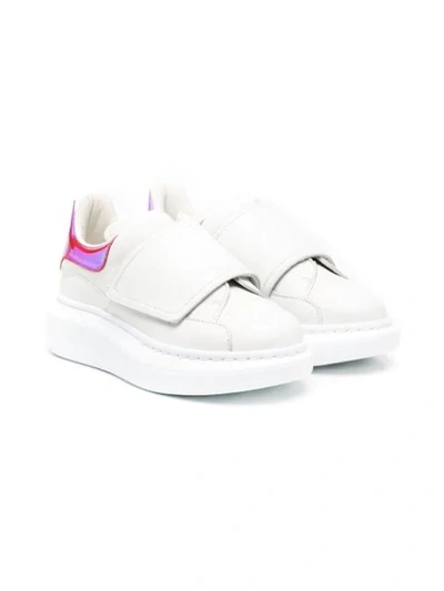Alexander Mcqueen Kids' Oversized Touch-strap Sneakers In White