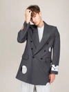 Off-white Meteor Grey Stretch-wool Blazer In Grey
