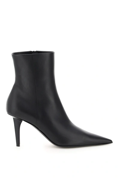 Balenciaga Knife Shark Leather Boots In Black