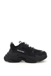 Balenciaga Triple S Faux-leather And Mesh Trainers In Black