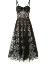 MARCHESA FLORAL EMBROIDERED TULLE DRESS