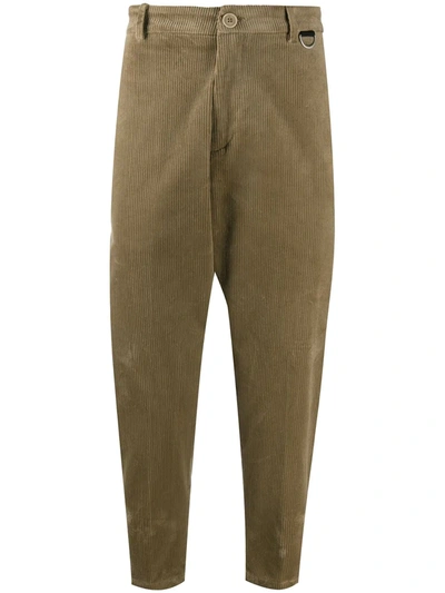 Low Brand Ankle-crop Corduroy Trousers In Grey