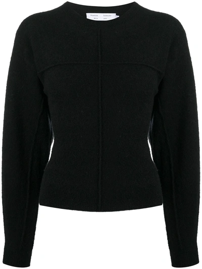 Proenza Schouler White Label Boucle Crew-neck Sweater In Black