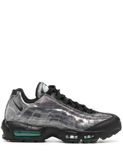 Nike Air Max 95 Dna Panelled Leather, Mesh And Perspex Sneakers In Black