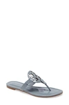 Tory Burch Miller Leather Sandal In Blue Calla