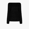 Valentino Off-the-shoulder Leopard Print Sweater In Black