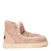Mou Durobe Eskimo Metallic Mutton Ankle Boots In Cipria