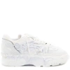 MAISON MARGIELA WHITE LEATHER AND MESH FUSION SNEAKERS,11580314