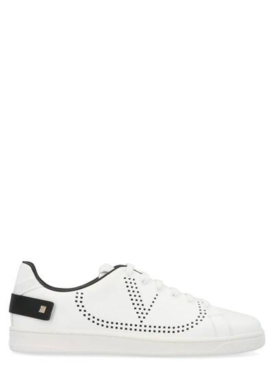 Valentino Garavani Garavani Backnet Leather Sneakers In White