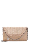 Stella Mccartney 'falabella' Metallic Woven Mini Crossbody Bag In Neutral