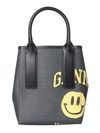 GANNI TOTE BAG WITH LOGO AND SMILE,11580084