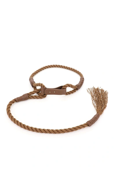 Max Mara Vespa Braided Rope Belt In Cuoio