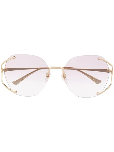 Gucci Oversized Round-frame Sunglasses In Gold