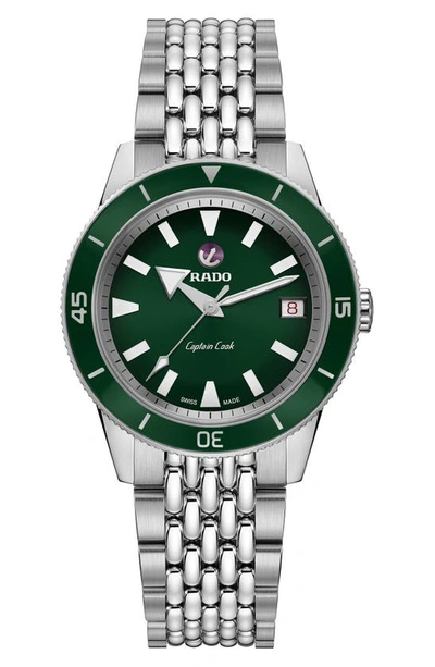 Rado Captain Cook Automatic Green Dial Mens Watch R32505318 In Silver/