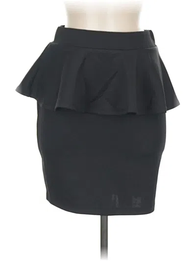 Pre-owned 2b Bebe Formal Skirt In Black