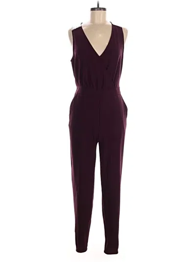 Pre-owned 2b Bebe Jumpsuit In Burgundy