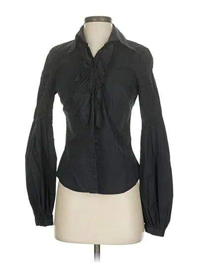 Pre-owned 2b Bebe Long Sleeve Blouse In Black