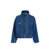 2be4a Blue Women's High Collar Denim Jacket In Blue