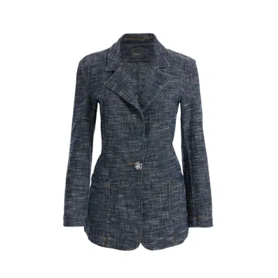 2be4a Blue Women's Knitwear Look Blazer Denim Jacket