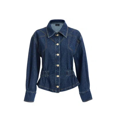 2be4a Blue Women's Waist Drawstring Denim Jacket