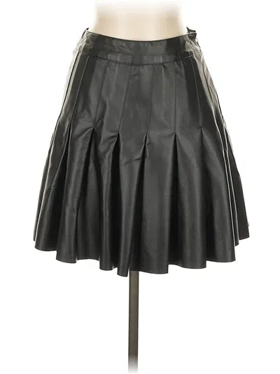 Pre-owned 2bella Faux Leather Skirt In Black