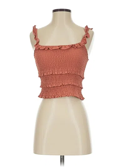 Pre-owned 2bella Tube Top Brown Strapless Neckline Tops