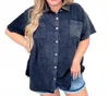 2flyco Button Up Top In Black In Black